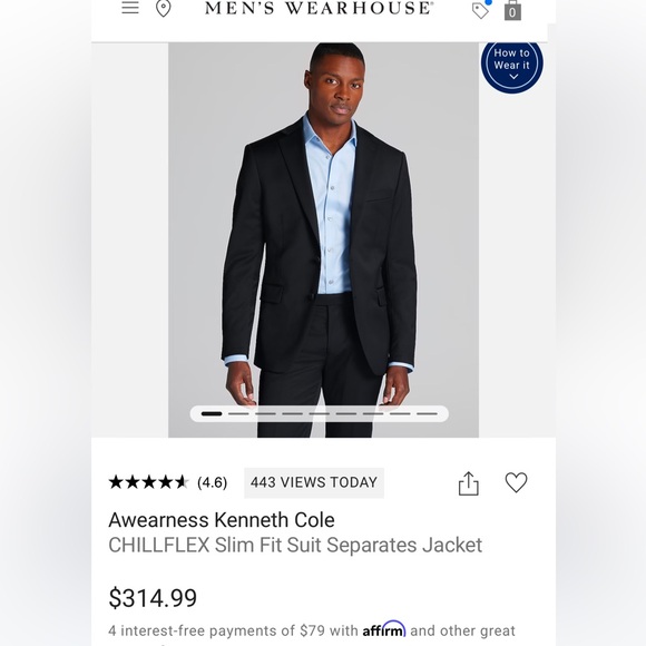 Kenneth Cole reaction 3 piece suit LIKE NEW
